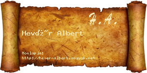 Hevér Albert névjegykártya