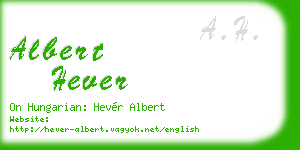 albert hever business card